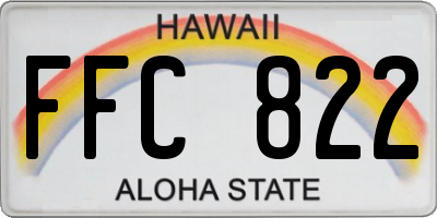 HI license plate FFC822