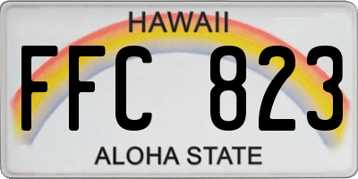 HI license plate FFC823