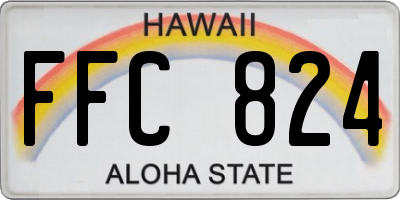 HI license plate FFC824