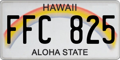 HI license plate FFC825