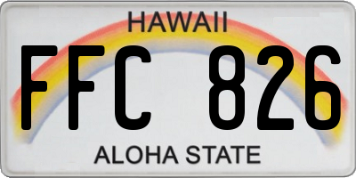 HI license plate FFC826