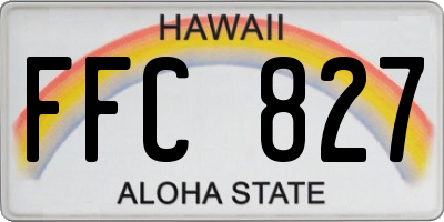 HI license plate FFC827