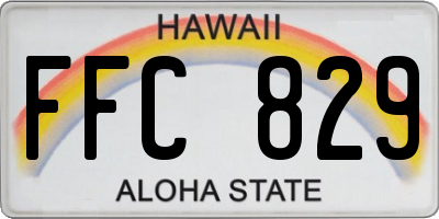 HI license plate FFC829