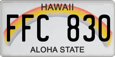 HI license plate FFC830