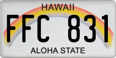 HI license plate FFC831
