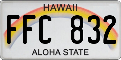 HI license plate FFC832