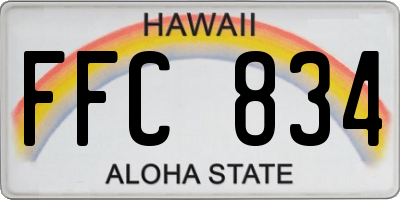 HI license plate FFC834