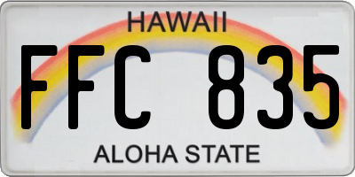 HI license plate FFC835