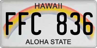 HI license plate FFC836