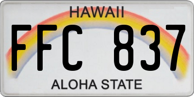 HI license plate FFC837