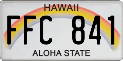HI license plate FFC841