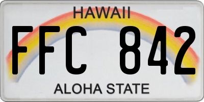 HI license plate FFC842