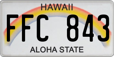 HI license plate FFC843