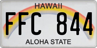 HI license plate FFC844