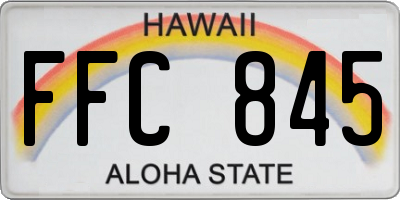 HI license plate FFC845