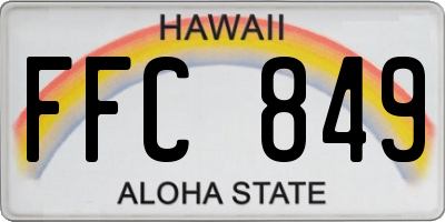 HI license plate FFC849