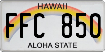 HI license plate FFC850