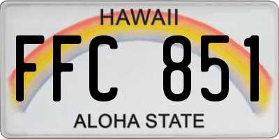 HI license plate FFC851