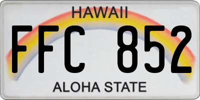 HI license plate FFC852