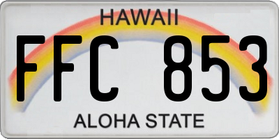 HI license plate FFC853