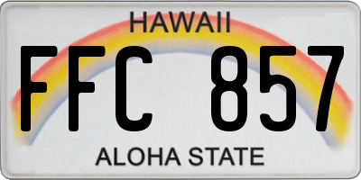 HI license plate FFC857