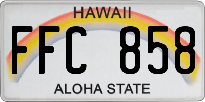 HI license plate FFC858