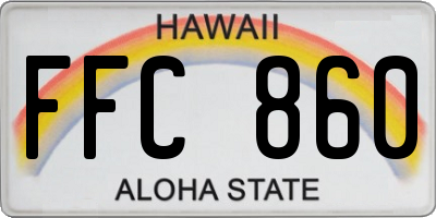 HI license plate FFC860