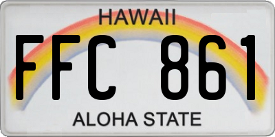 HI license plate FFC861