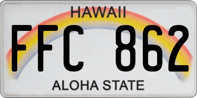HI license plate FFC862