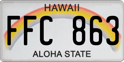 HI license plate FFC863