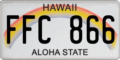HI license plate FFC866