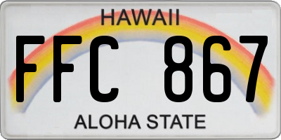 HI license plate FFC867