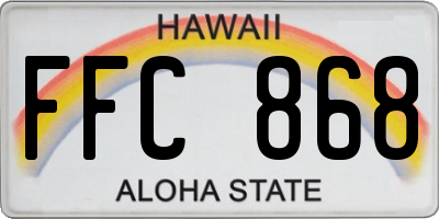 HI license plate FFC868