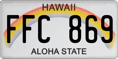 HI license plate FFC869