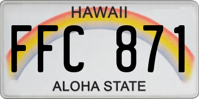 HI license plate FFC871