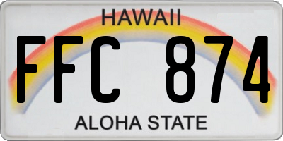 HI license plate FFC874