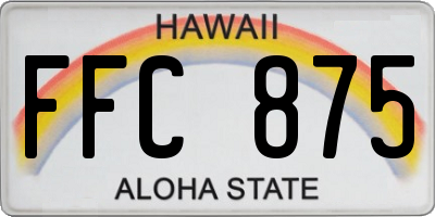 HI license plate FFC875