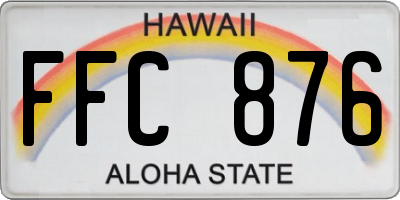 HI license plate FFC876