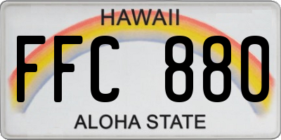 HI license plate FFC880