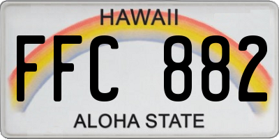 HI license plate FFC882