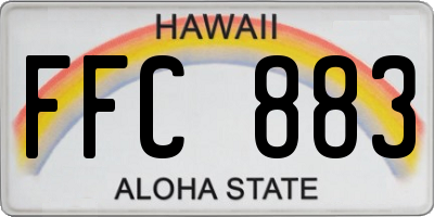 HI license plate FFC883