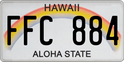 HI license plate FFC884