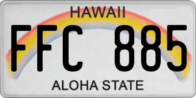 HI license plate FFC885
