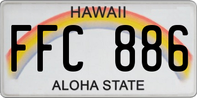 HI license plate FFC886