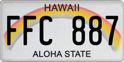 HI license plate FFC887