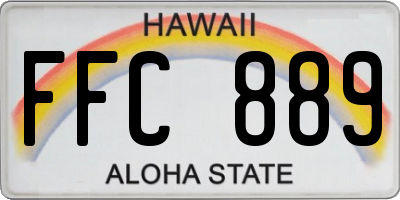 HI license plate FFC889