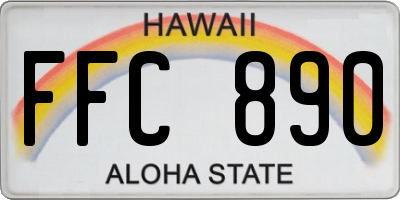 HI license plate FFC890