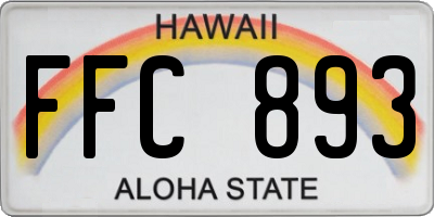 HI license plate FFC893