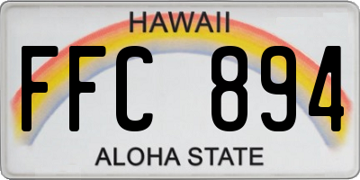 HI license plate FFC894
