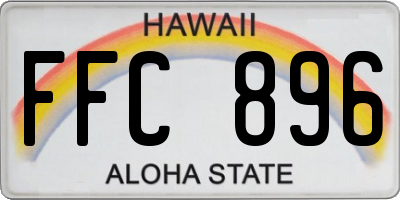 HI license plate FFC896